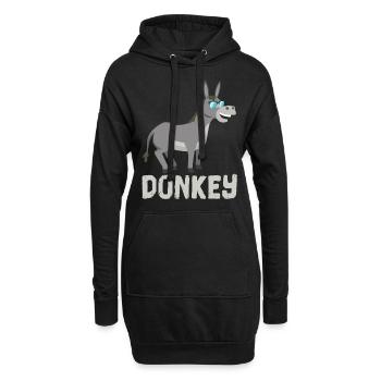 ÂNE LUNETTES DE SOLEIL DONKEY - Sweat-shirt à capuche long Femme - noir - Devant