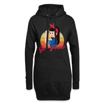 Girl Power - Vintage Girl Power Feminist Geschenk - Hoodie-Kleid - Schwarz - Vorne