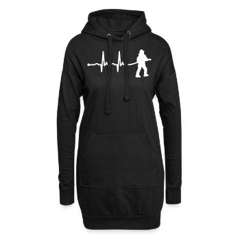 Tuyau de pompier - Sweat-shirt à capuche long Femme - noir - Devant