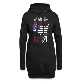 USA Reise - Hoodie-Kleid - Schwarz - Vorne