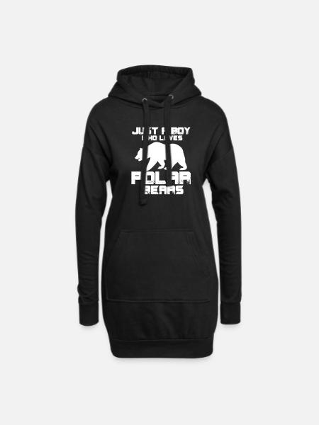 Eisbär Boy Polar Bear Polarbär Bär Geschenk - Hoodie-Kleid - Schwarz