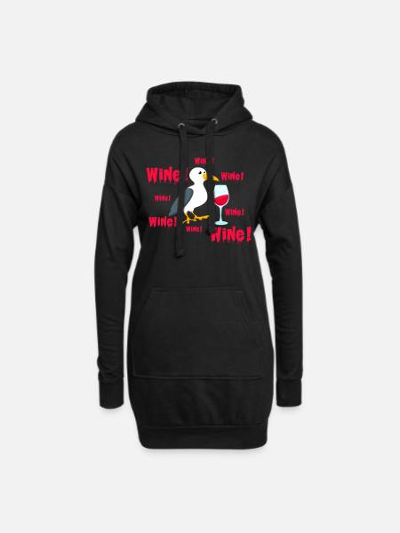 seagulls - Hoodie Dress - black