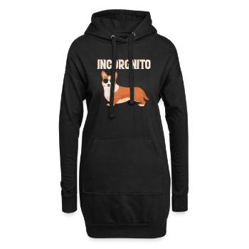 Corgi Wales chien Welsh Corgi Pembroke - Sweat-shirt à capuche long Femme - noir - Devant