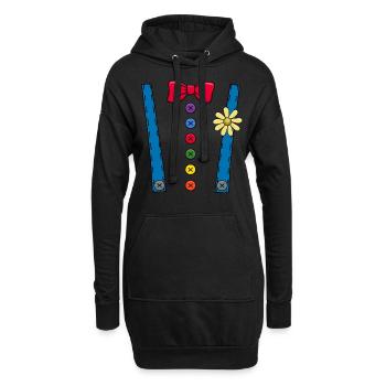 Clown Costume Circus Halloween Tie Gift - Hoodie Dress - black - Front
