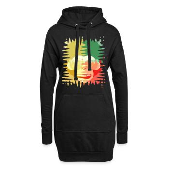 MONKEY VINTAGE AFRO SUNGLASSES REGGAE - Sweat-shirt à capuche long Femme - noir - Devant