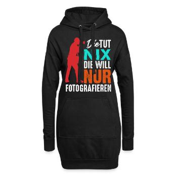 Fotograf Hobby - Hoodie-Kleid - Schwarz - Vorne
