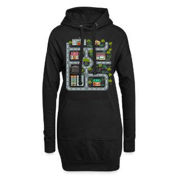Voitures Routes Enfants Signes Route Circulation - Sweat-shirt à capuche long Femme - noir - Devant