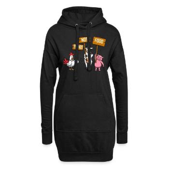 Friends Not Food Nourriture végétalienne végétarienne - Sweat-shirt à capuche long Femme - noir - Devant