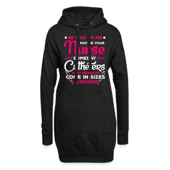Krankenschwester Lustiger Spruch - Hoodie-Kleid - Schwarz - Vorne