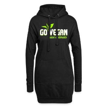 Vegan Vegan Vegan Activiste des droits des animaux - Sweat-shirt à capuche long Femme - noir - Devant