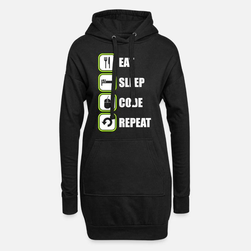 Programmer Programmer Programming Code - Hoodie Dress - black