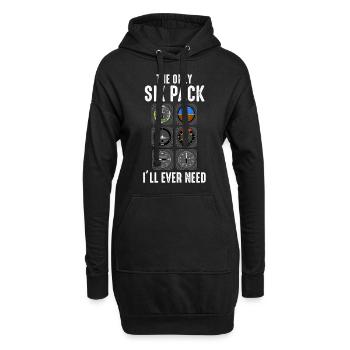 Pilot Hobby - Hoodie-Kleid - Schwarz - Vorne
