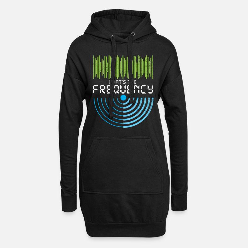Wie ist die Frequenz Amateurfunk Geschenk - Hoodie-Kleid - Schwarz