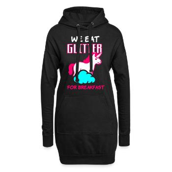 Einhorn lustig - Hoodie-Kleid - Schwarz - Vorne