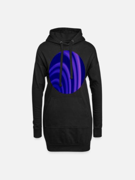 Fractal rings oval - Hoodie Dress - black