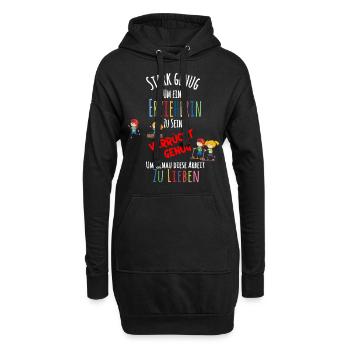 Stark genug um Erzieherin zu sein - Hoodie-Kleid - Schwarz - Vorne