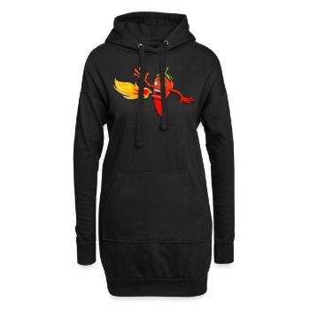 Cadeau de pepperoni épicé piment fort - Sweat-shirt à capuche long Femme - noir - Devant
