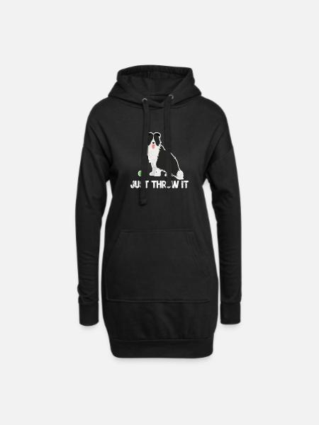 Border collie - Hoodie Dress - black
