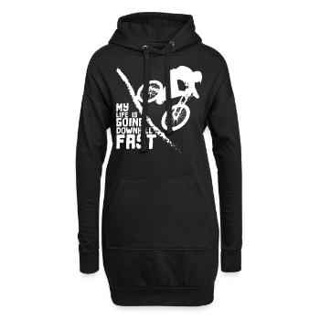 T-shirt cadeau VTT vélo de descente - Sweat-shirt à capuche long Femme - noir - Devant