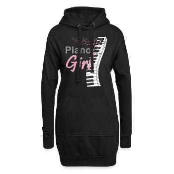 Klavier Musik Keyboard Musiker Instrument Geschenk - Hoodie-Kleid - Schwarz - Vorne