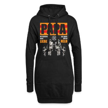 Feuerwehr Papa - Hoodie-Kleid - Schwarz - Vorne