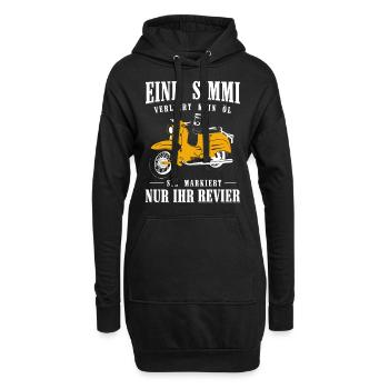 Schwalbe, Eine Simmi leckt nicht,Markiert Revier - Hoodie-Kleid - Schwarz - Vorne