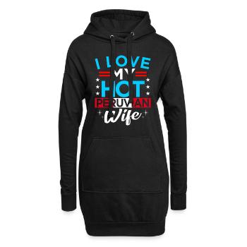 Peru - Hoodie-Kleid - Schwarz - Vorne
