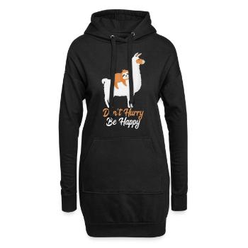 ALPACA SLOTH Ne vous pressez pas Soyez heureux - Sweat-shirt à capuche long Femme - noir - Devant