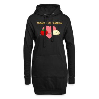 Tomate Mozarella - Hoodie-Kleid - Schwarz - Vorne