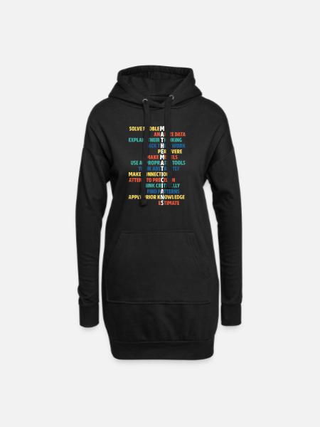maths - Hoodie Dress - black