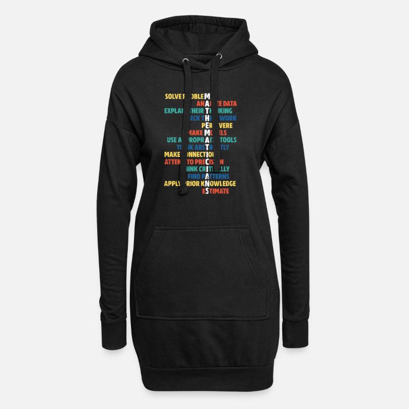 Mathe - Hoodie-Kleid - Schwarz