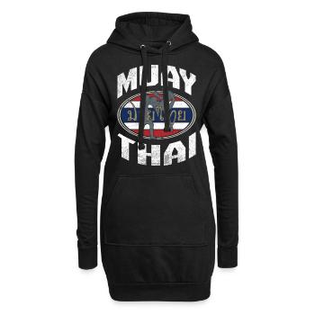 Drapeau thaïlandais de kickboxing - Sweat-shirt à capuche long Femme - noir - Devant