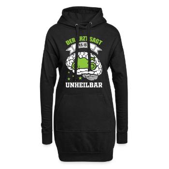Motorradfahrer - Der Arzt sagt es ist unheilbar - Hoodie-Kleid - Schwarz - Vorne