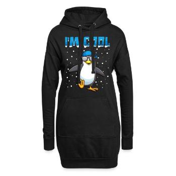 Cooler Pinguin Pinguine Lustiger Spruch Geschenk - Hoodie-Kleid - Schwarz - Vorne