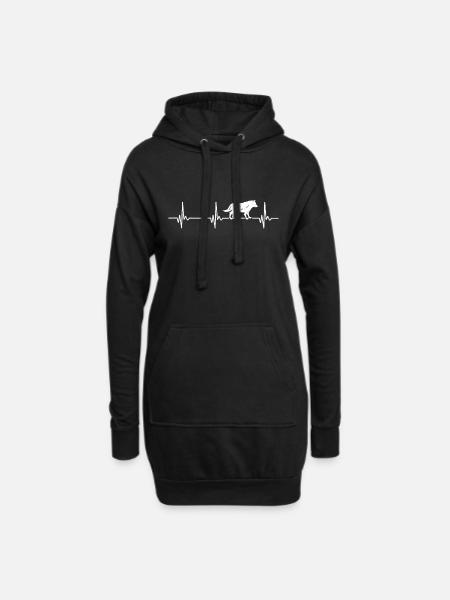 Wolf - Hoodie-Kleid - Schwarz