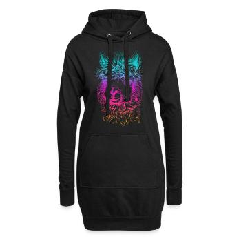 Alpaka Alpaca - Hoodie-Kleid - Schwarz - Vorne