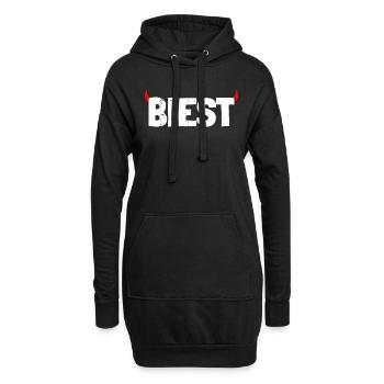 Biest Teufel Zicke - Hoodie-Kleid - Schwarz - Vorne