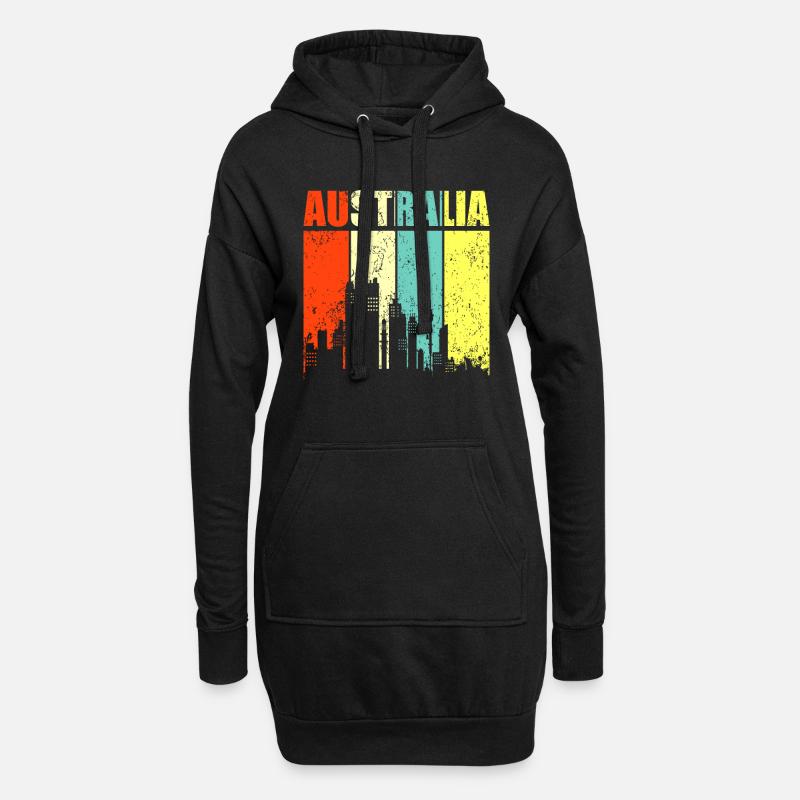 Australien - Hoodie-Kleid - Schwarz