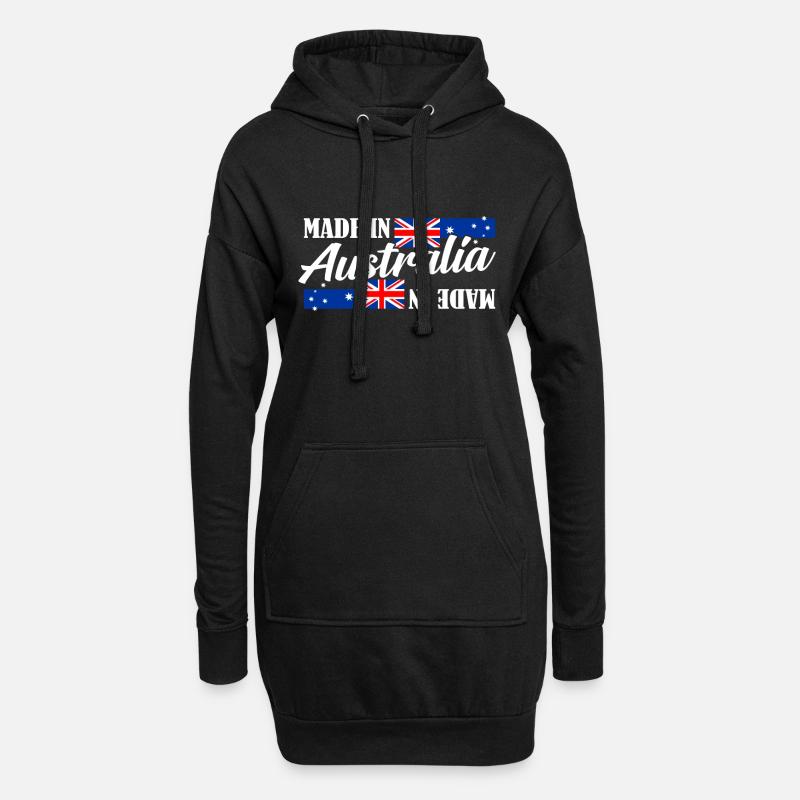 Australien - Hoodie-Kleid - Schwarz