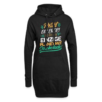Schokolade Klimaschutz - Hoodie-Kleid - Schwarz - Vorne