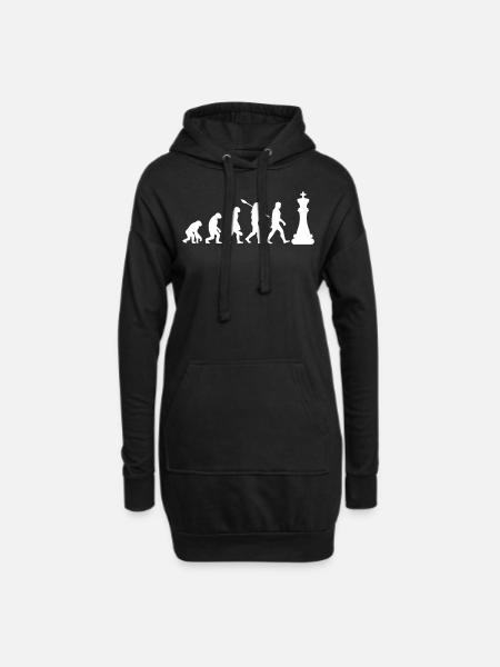 Schach Evolution - Hoodie-Kleid - Schwarz