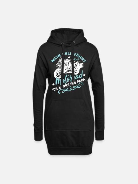 Motorradfahrer Vater Kind Biker Lustiger Spruch - Hoodie-Kleid - Schwarz