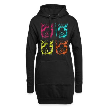 Alpaka - Hoodie-Kleid - Schwarz - Vorne
