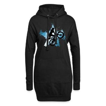 Mountainbike Jump Downhill MTB bleu - Sweat-shirt à capuche long Femme - noir - Devant