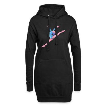 Gymnaste - exercices au sol Gymnastique rythmique - Sweat-shirt à capuche long Femme - noir - Devant