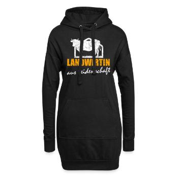 Landwirtin aus Leidenschaft Retro Vintage Kuh - Hoodie-Kleid - Schwarz - Vorne