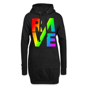 Rave Regenbogen Lgbt - Hoodie-Kleid - Schwarz - Vorne