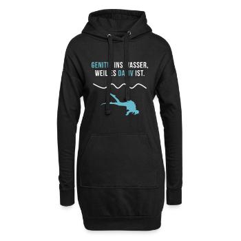Taucher Lustig Tauchen Prüfung Abzeichen Geschenk - Hoodie-Kleid - Schwarz - Vorne