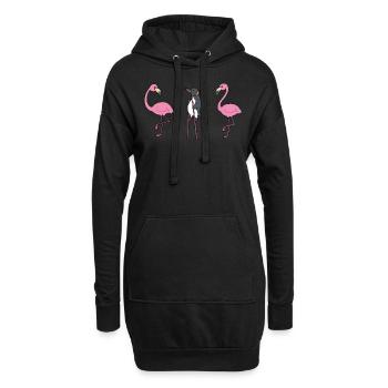 Flamingo Pingouin sur pilotis Cadeau drôle - Sweat-shirt à capuche long Femme - noir - Devant