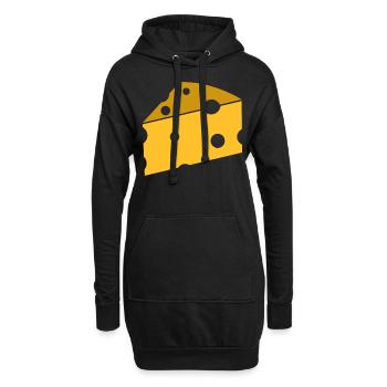Käse - Hoodie-Kleid - Schwarz - Vorne